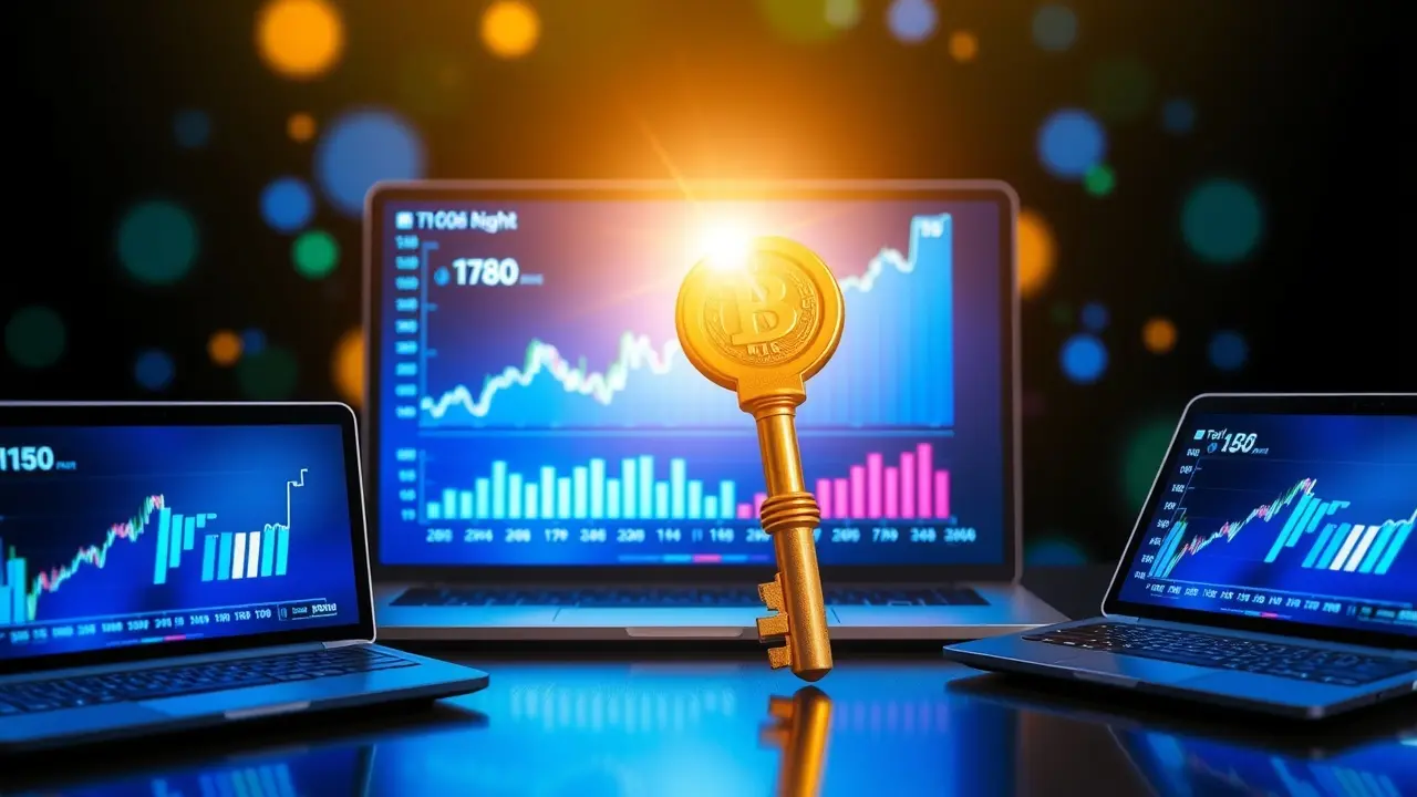 Unlocking Online Success: A Comprehensive Review of 3 Keys to Millions Golden key unlocking a screen with growth charts representing 3 Keys to Millions