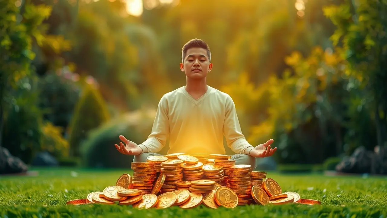 3rd Eye Money Magnet Review: Unlock Your Financial Abundance? Meditating person attracting gold coins