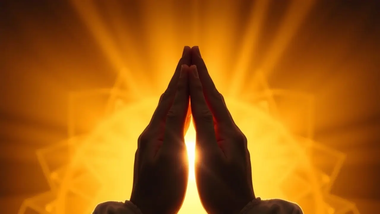 7 Day Prayer Miracle Review: Does It Really Work? Hands clasped in prayer radiating peace and serenity.