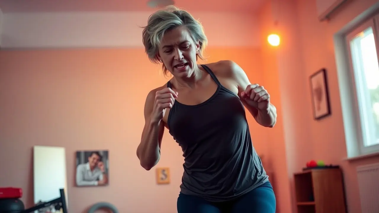 7 Minute Ageless Body Secret Review: Can You Really Get Fit in 7 Minutes? Woman doing a jumping jack during a 7-minute HIIT workout