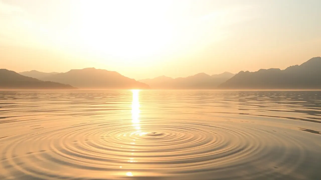 Abundance Frequency Review: Unlock Your Manifestation Potential? Golden light over a serene landscape, waves of energy