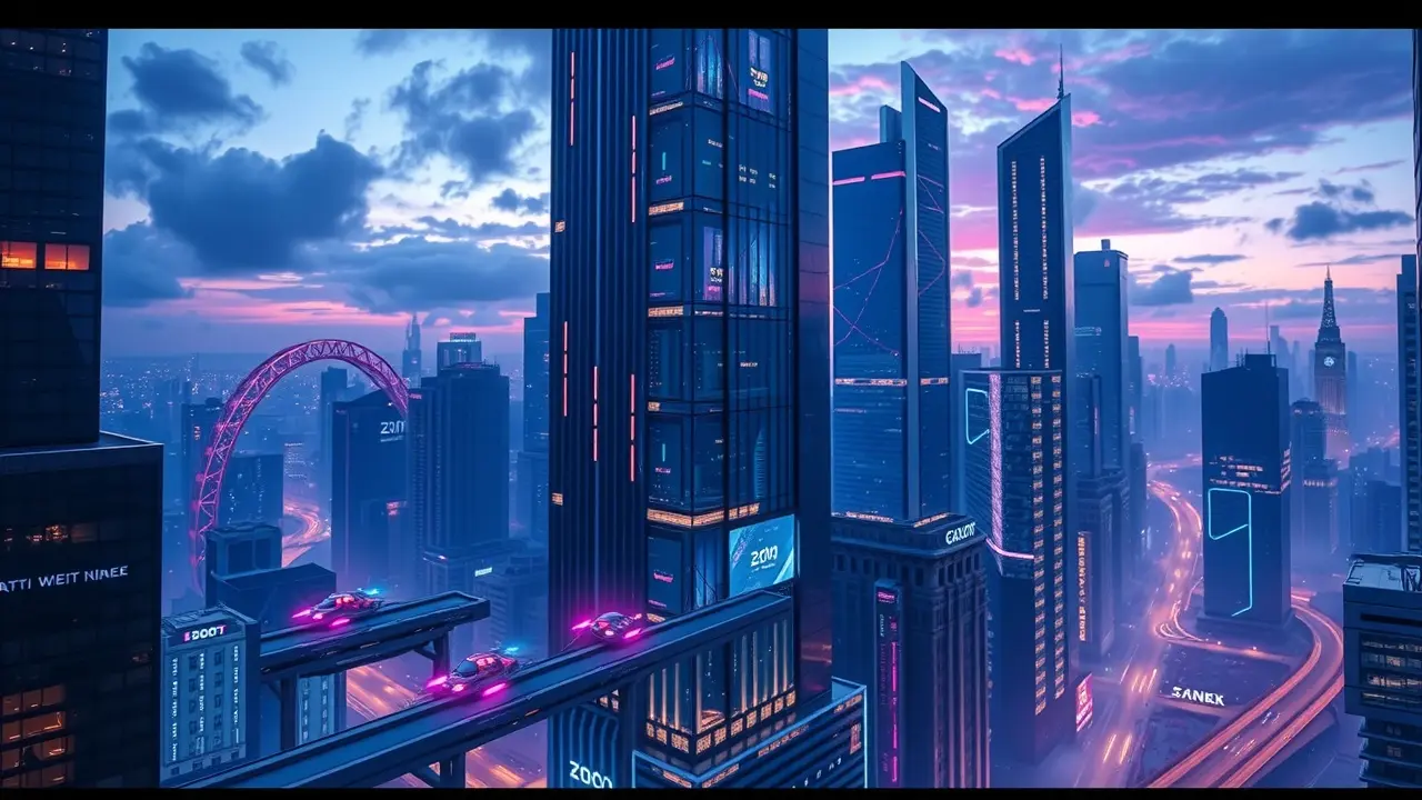 AI Artificial Intelligence eBook: Is It Worth the Hype? Futuristic cityscape representing Artificial Intelligence.