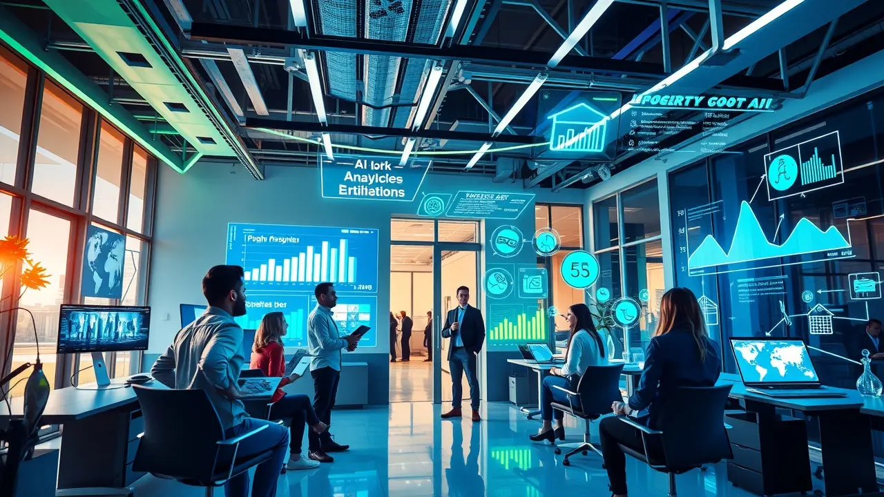 Unlock Real Estate Success with the AI-Powered Real Estate Success Course AI-Powered Real Estate Success Course, futuristic office