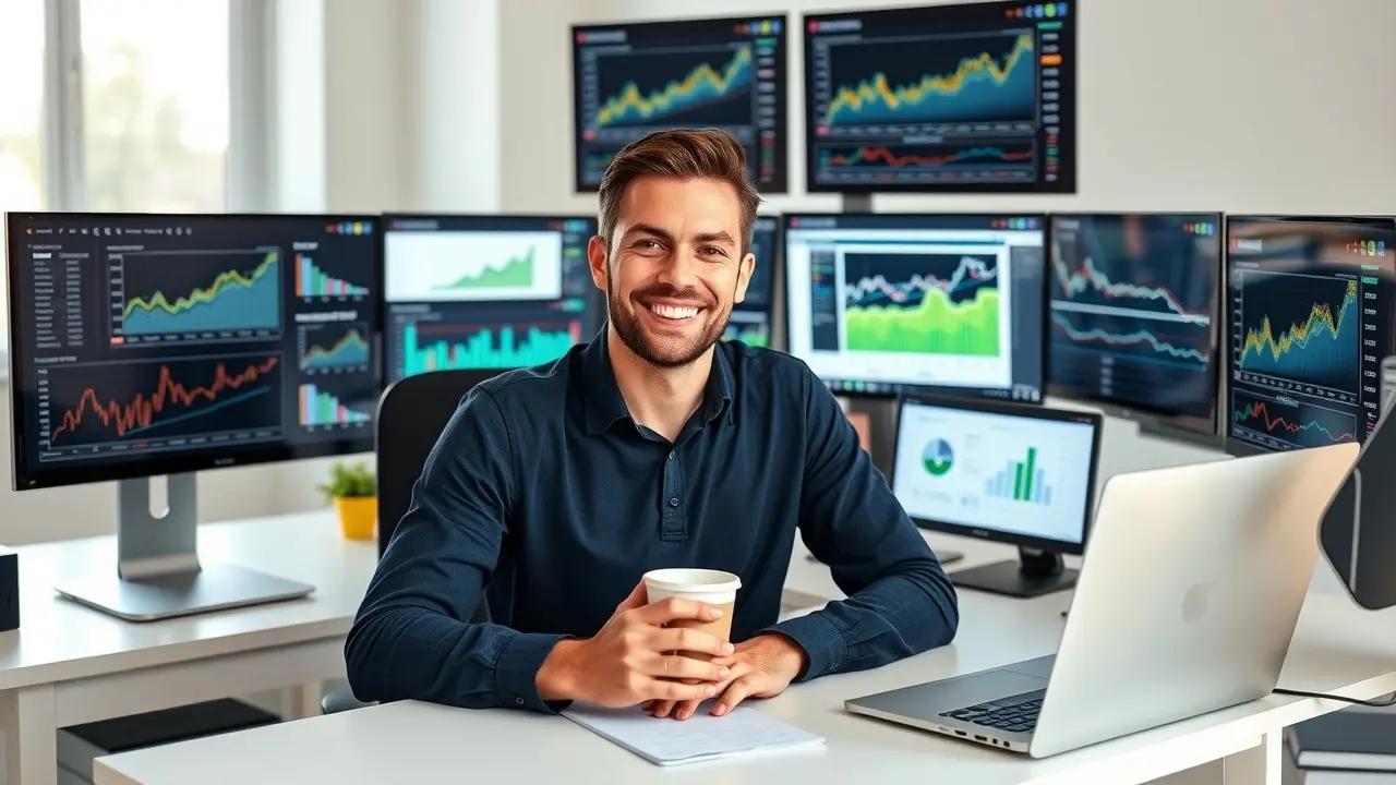 AMBSDR Review: Can This Affiliate Marketing Program Deliver? Affiliate marketer analyzing dashboards with recurring income streams.