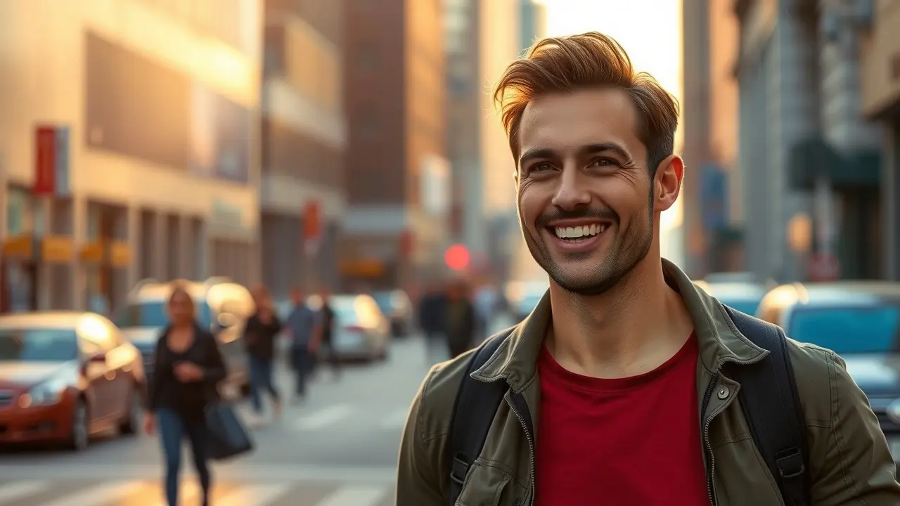 Attract & Keep Her: Is This Dating Guide Right for You? Confident man smiling in city