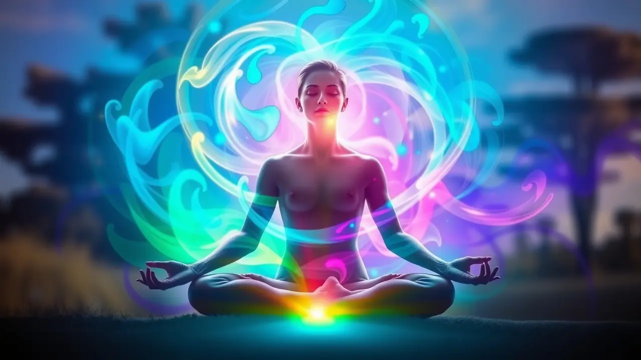 Aura Reading: Unveiling Your Energetic Blueprint – Is It Worth It? Colorful aura surrounding a meditating person