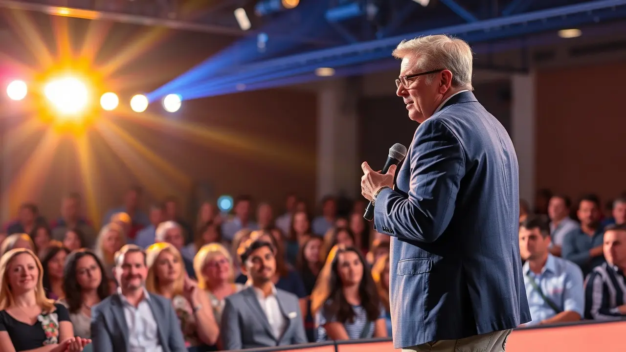 Awesome On Stage Review: Can This Program Conquer Your Fear of Public Speaking? Confident speaker on stage