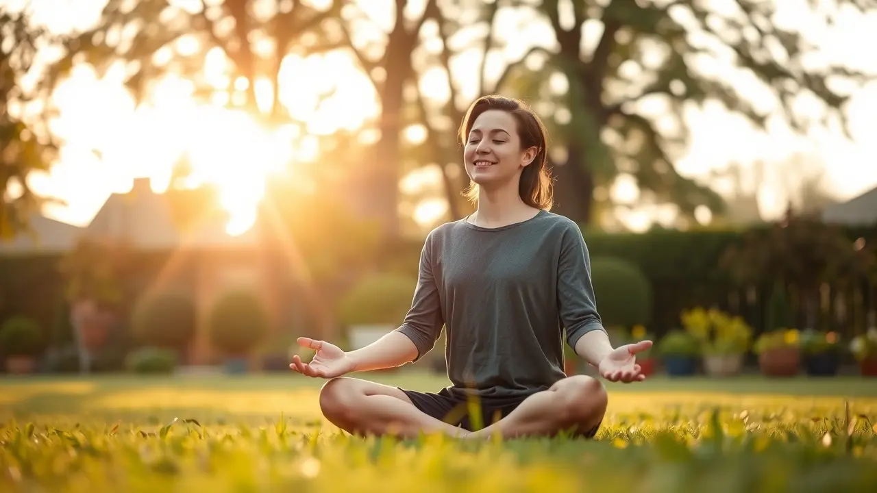 Unlock Inner Peace: A Deep Dive into Binaural Beats Meditation Person meditating in a garden at sunrise