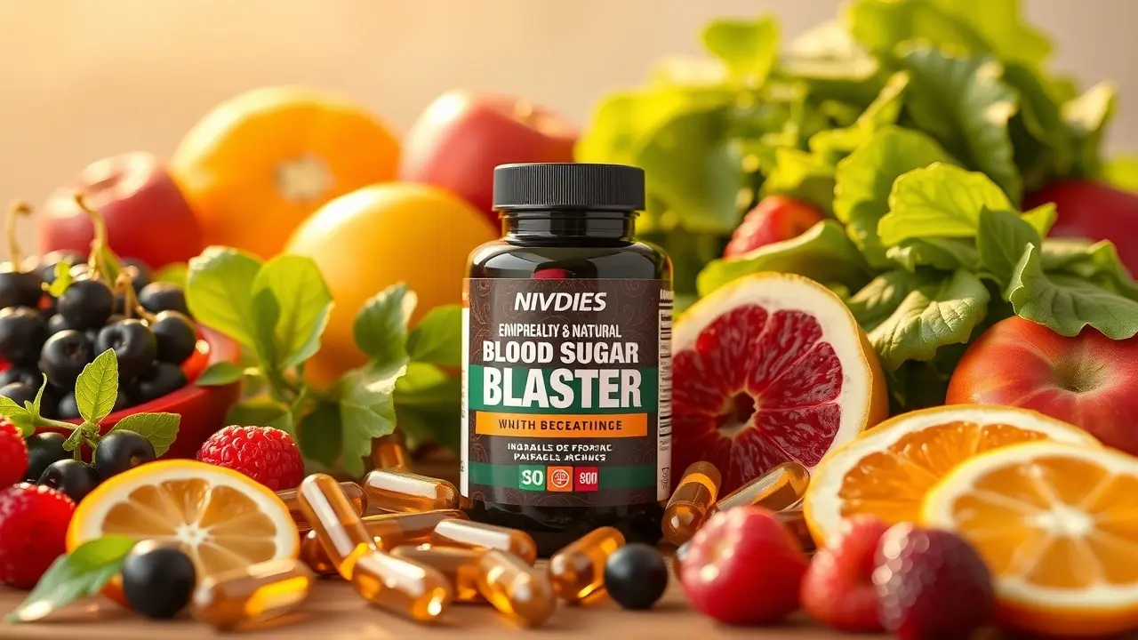 Blood Sugar Blaster Review: Does It Really Work? Blood Sugar Blaster capsules with fruits and vegetables