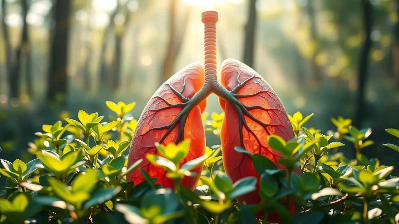 BREATHE: Is This Lung Health Supplement Worth the Hype? Healthy lungs surrounded by green plants; promoting respiratory health