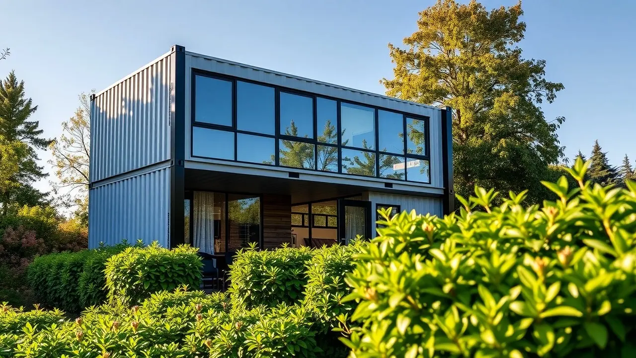 Build a Container Home: Is It the Right Choice for You? Modern container home nestled in a green landscape