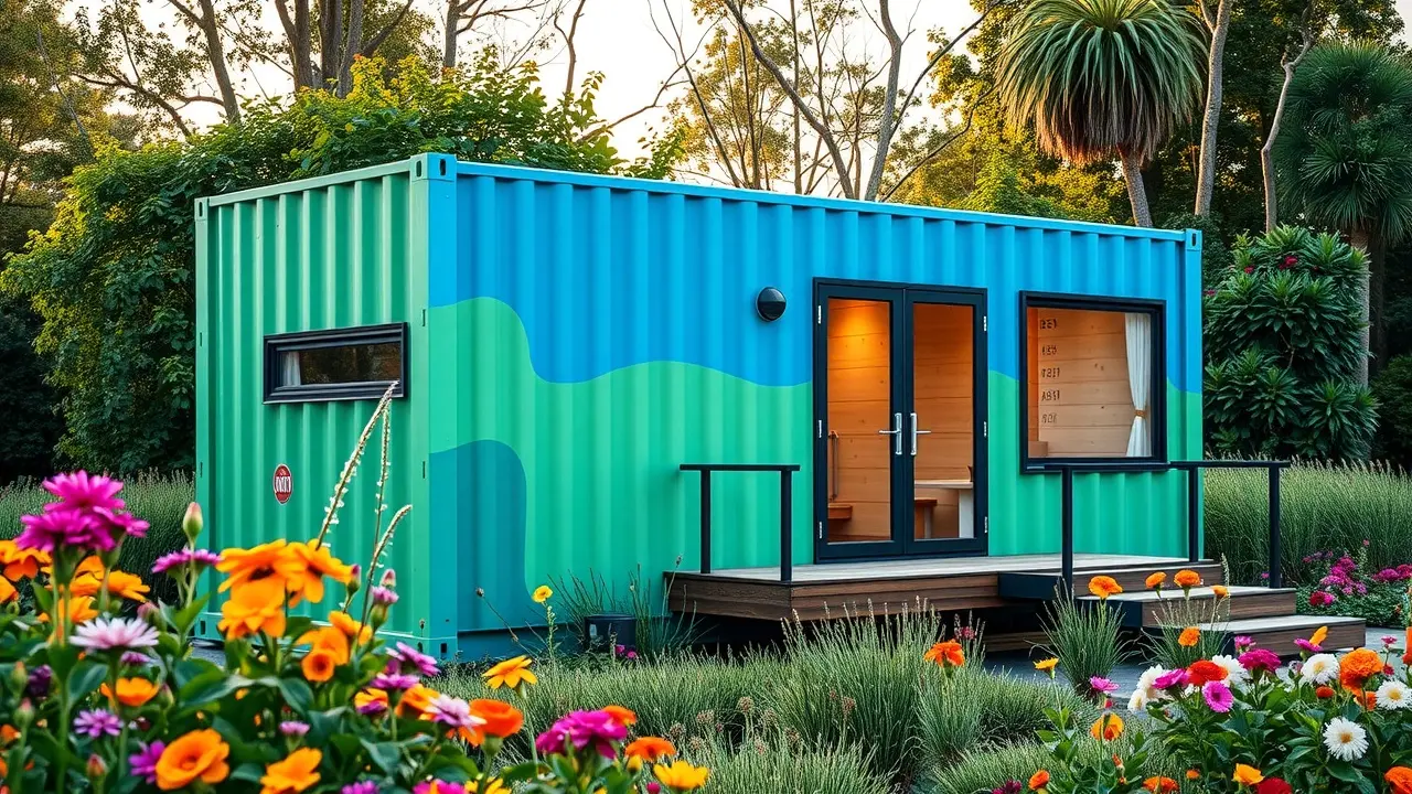 Build Your Own Shipping Container Home: Is It Right for You? A modern shipping container home nestled in a green landscape