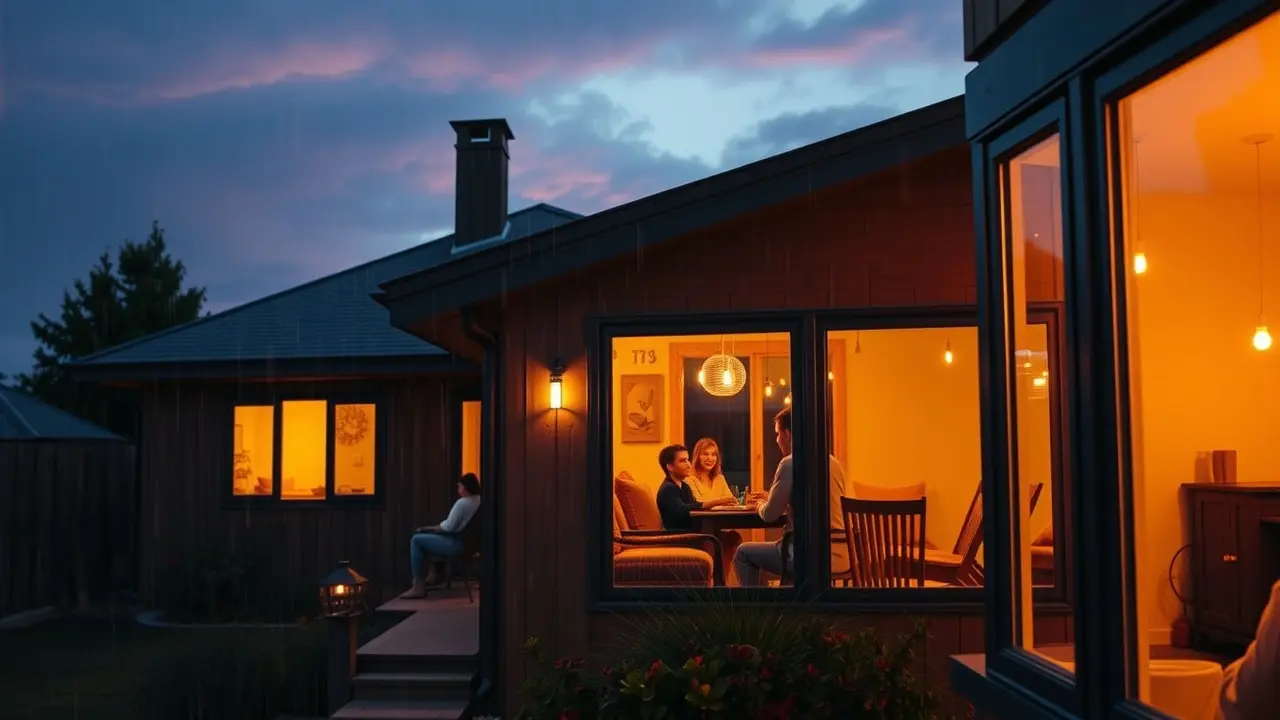 Bulletproof Home: Can This Survival Guide Really Protect You? Exterior view of a protected home at twilight