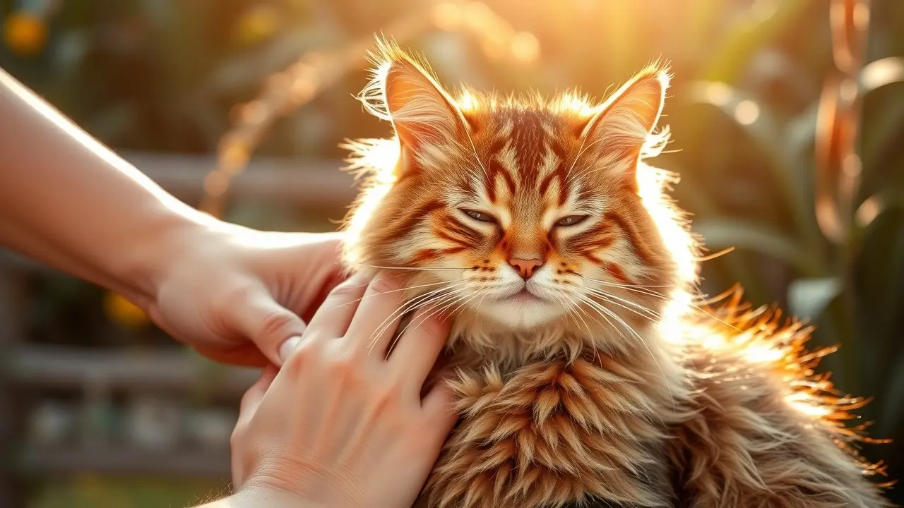 Cat Language Bible Review: Can You Really Talk to Your Cat? Person petting a tabby cat, showing understanding and affection