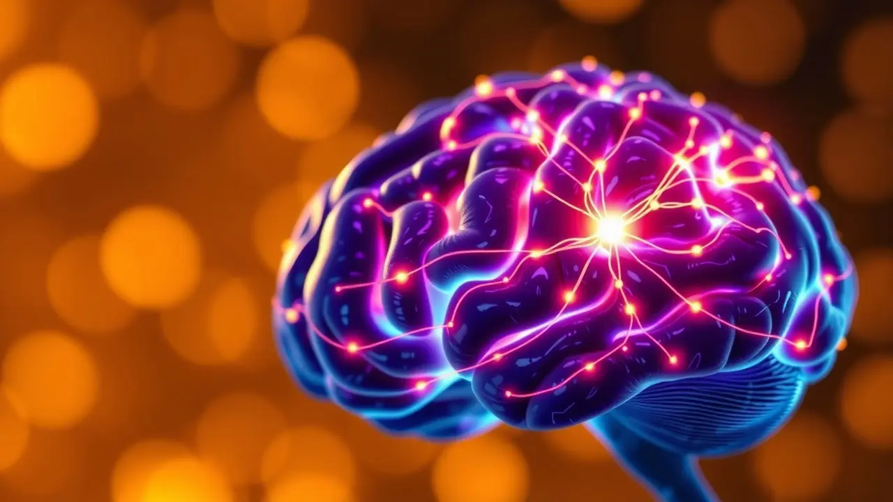 CogniCare Pro Review: Does It Really Boost Brain Power? Enhanced brain with glowing neural pathways for cognitive support.