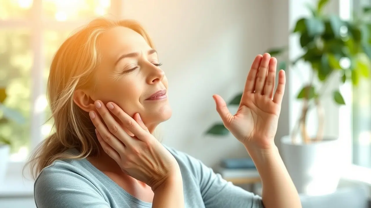 Cure For TMJ, Bruxing, and Tooth Grinding: Does It Really Work? Woman performing TMJ relief exercises