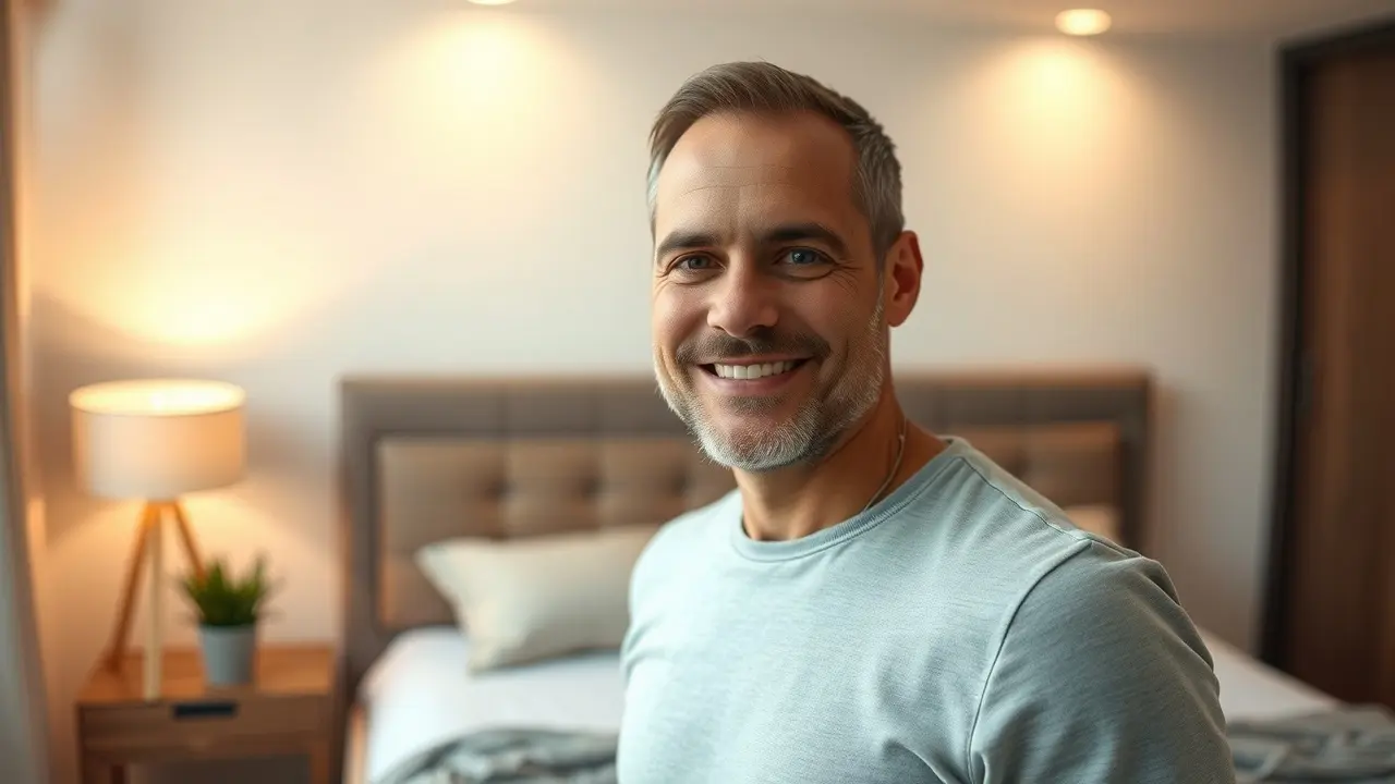 Ejaculation Guru Review: Can It Really Help You Last Longer? Confident man in bedroom - Ejaculation Guru