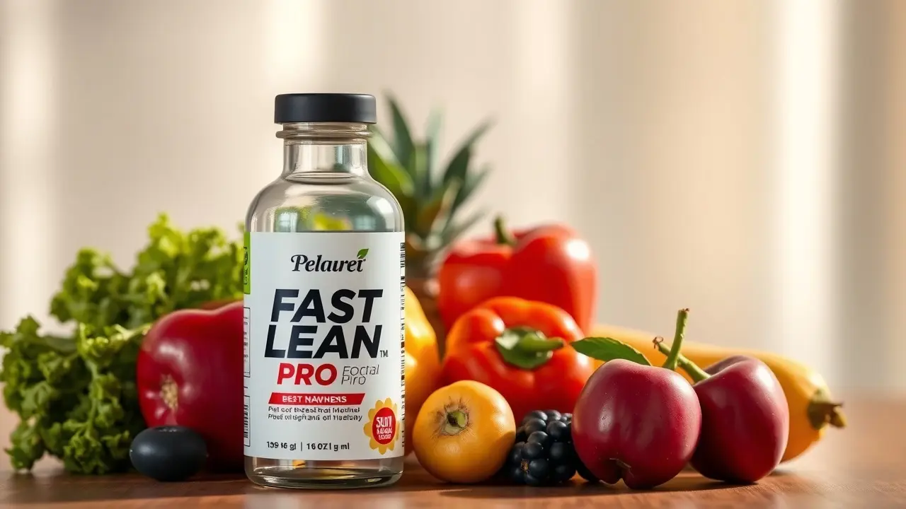 Fast Lean Pro Review: Does This Weight Loss Formula Really Work? Fast Lean Pro bottle surrounded by healthy food