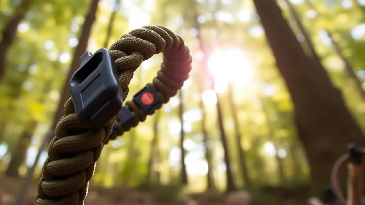 FireKable Paracord Bracelet Review: Your Ultimate Survival Tool? FireKable Paracord Bracelet close-up showcasing survival features