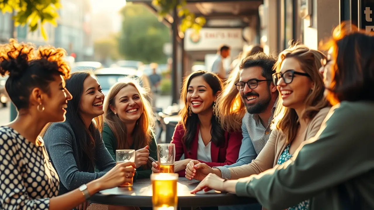 Friends With Benefits: The Ultimate Guide to Casual Relationships Friends enjoying each other's company at a café.