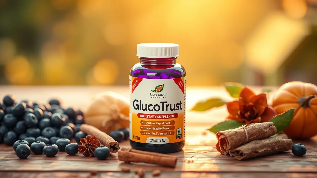 GlucoTrust Review: Does This Blood Sugar Supplement Really Work? Bottle of GlucoTrust with natural ingredients