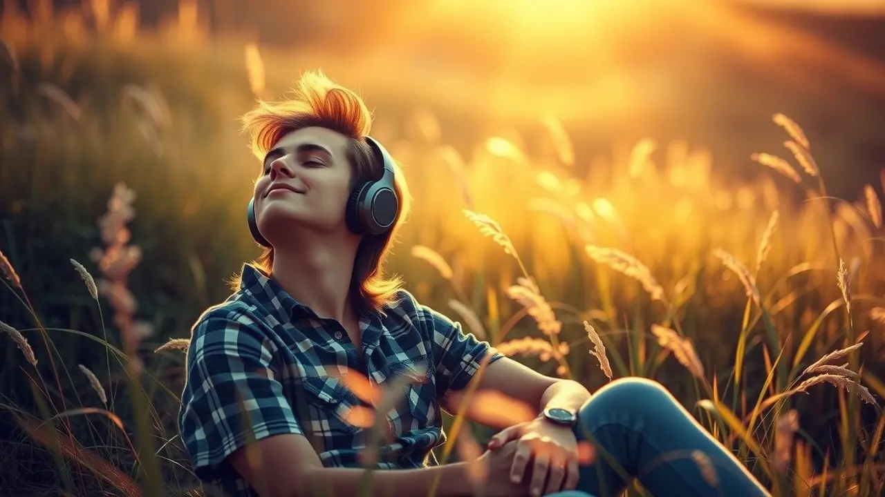 God Frequency Review: Unlock Divine Blessings or Just Hype? Person meditating with headphones in a meadow