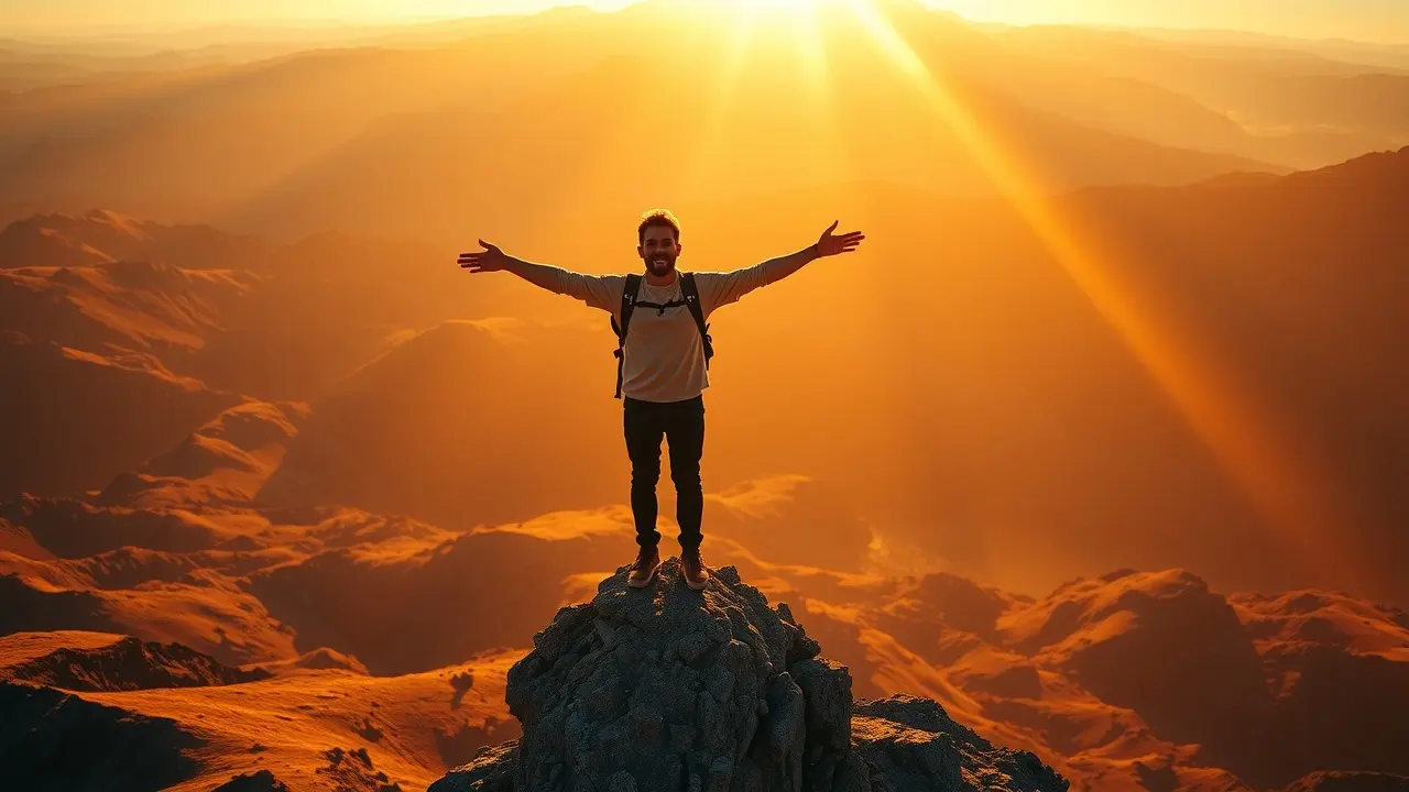 Unlock Your Potential with ‘gt’: A Comprehensive Review Person standing on a mountain top at sunrise after completing the gt program.