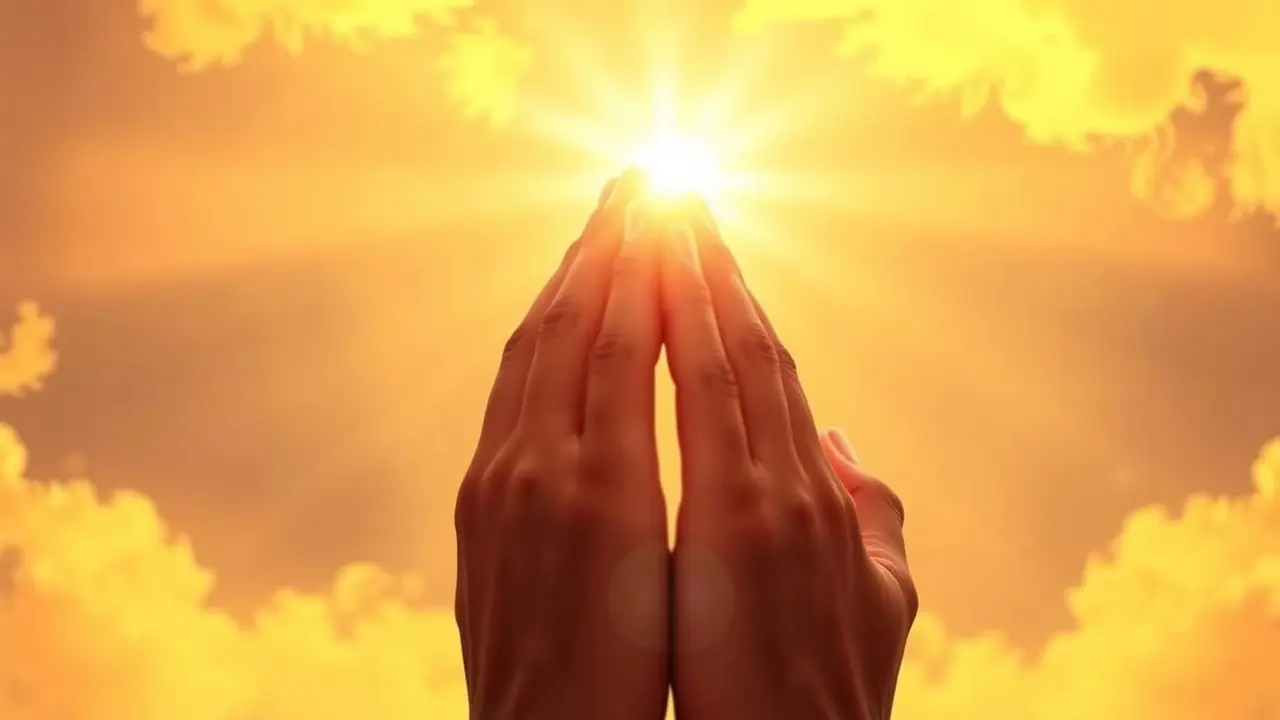 Heaven’s Anointing Code Review: Unlock Divine Blessings or Just Empty Prayers? Hands praying in golden light for Heaven's Anointing Code