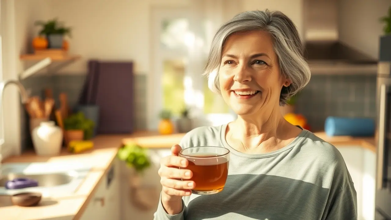 Unlocking Relief: A Comprehensive Guide to Managing Hypothyroidism Smiling woman with tea; natural remedies for hypothyroidism