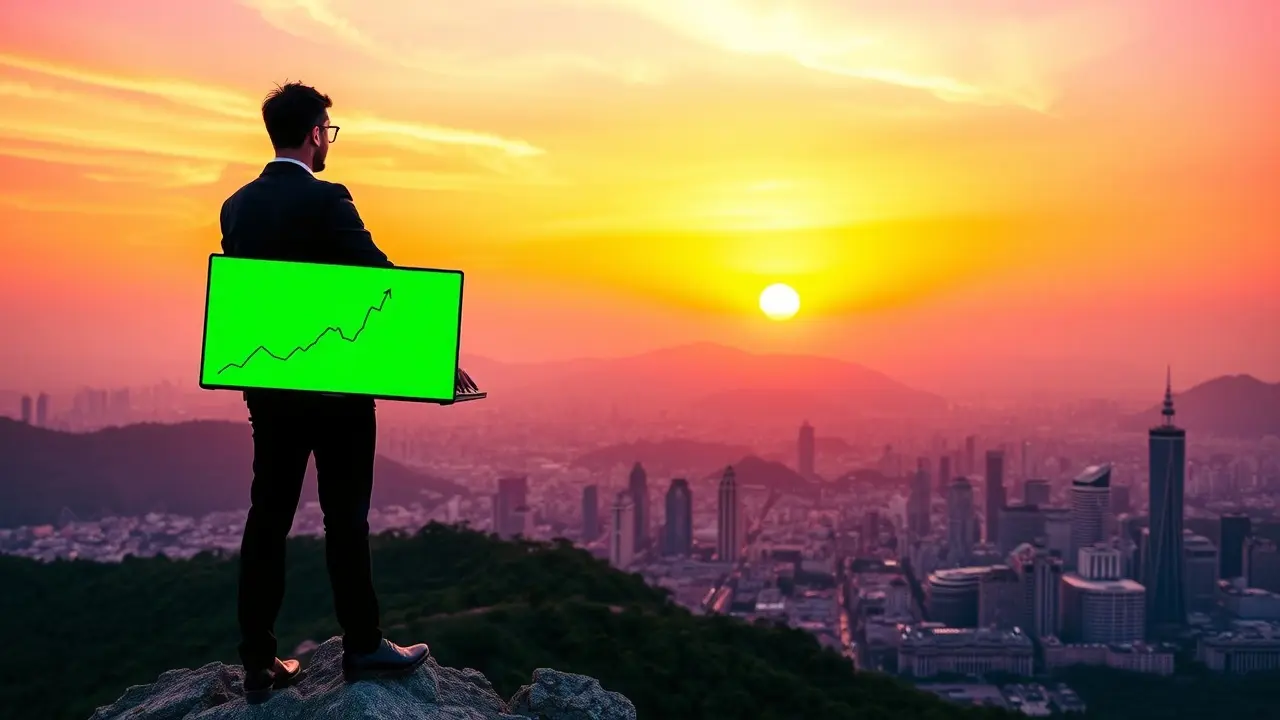 John Thornhills Ambassador Program Review: Is It Worth Your Investment? Person on mountain with laptop showing upward trend
