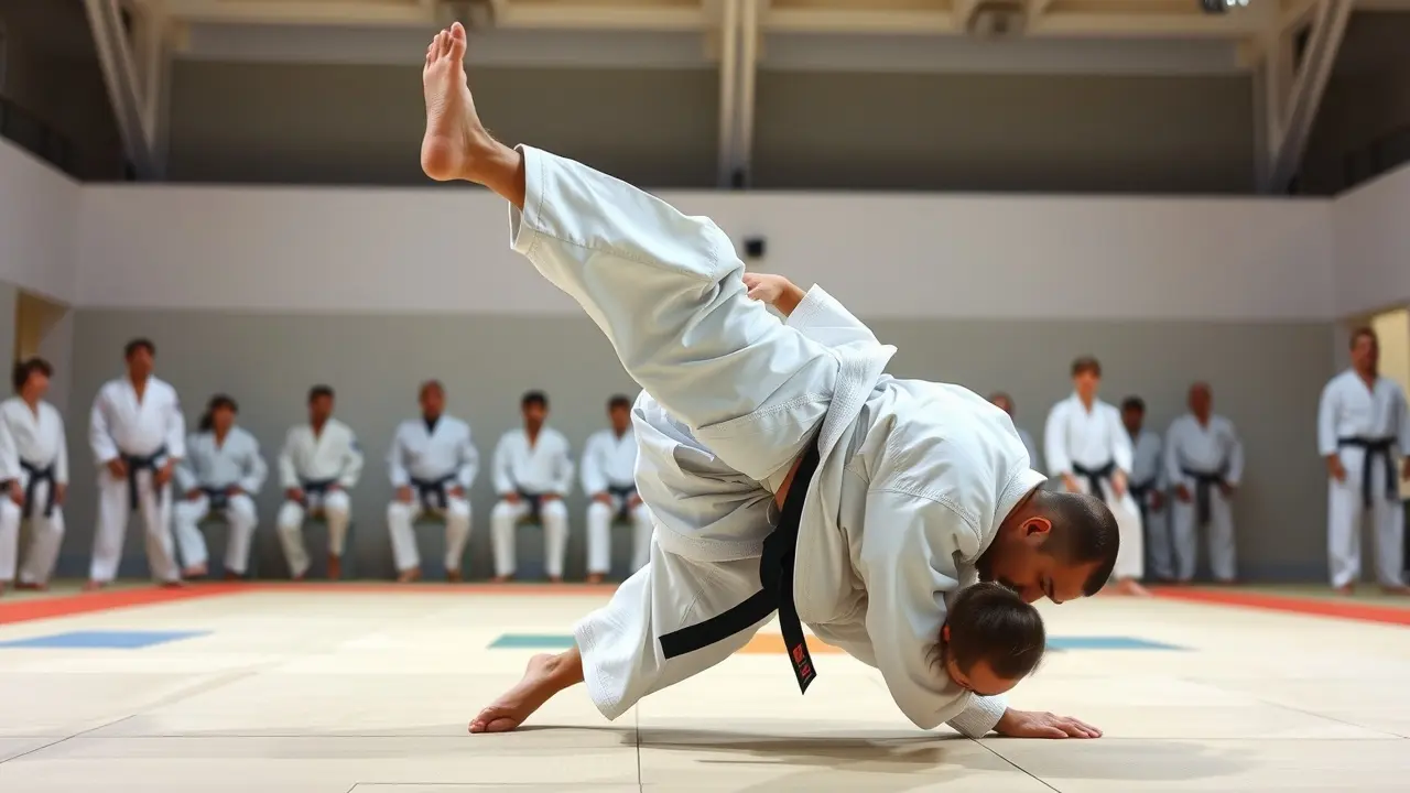 Judo throw Ippon Seoi Nage technique