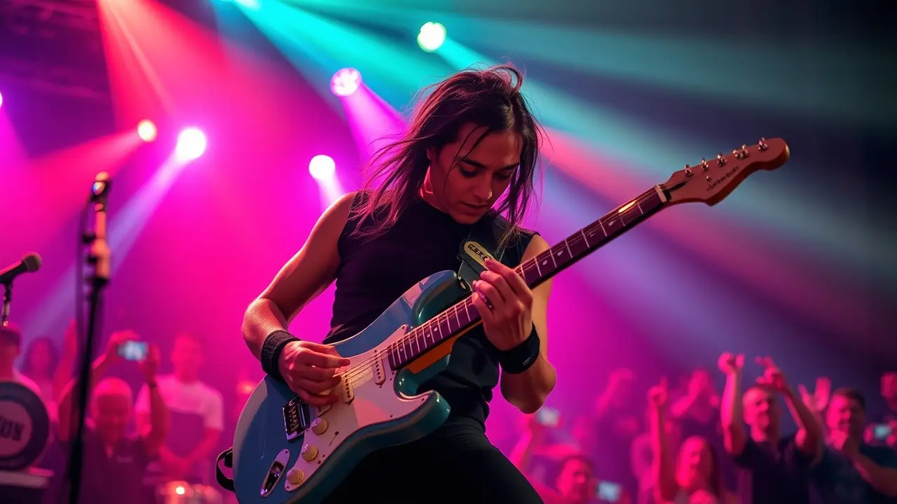 Unlock Your Guitar Potential with Killer Guitar Control Secrets Guitarist shredding on electric guitar