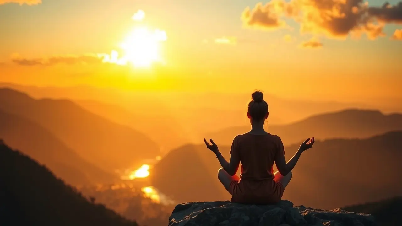 Law Of Attraction 2020 Manifestation Offer: Does it Really Work? Person Meditating Under Sunrise Visualizing Dreams