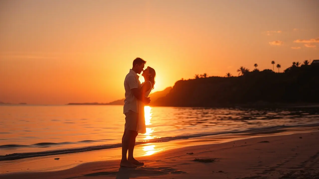 Love Commands Review: Unlock Your Relationship Potential Couple enjoying a romantic sunset beach walk symbolizing love goals.