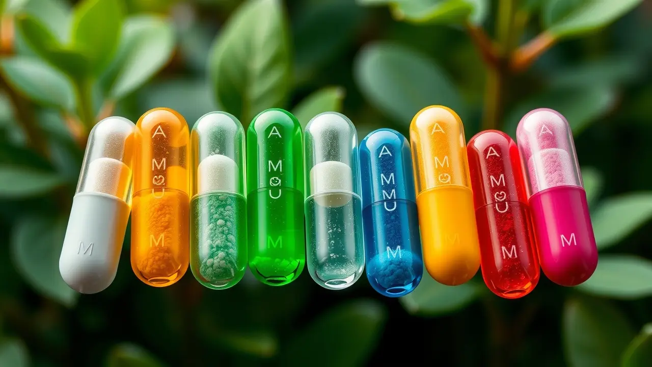 Magnesium Breakthrough Review: Unlock Your Health Potential Seven magnesium capsules representing each form of magnesium in the supplement.