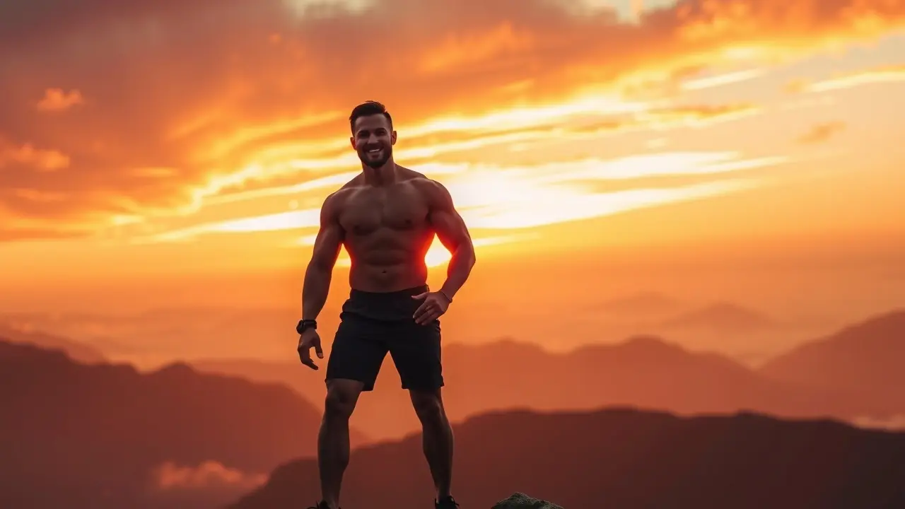 Male Enhancement Coach Review: Does This Coaching Program Really Work? Confident man standing on a mountain at sunset thanks to Male Enhancement Coach