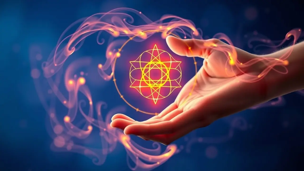 Manifestation Sigil Review: Does This Manifestation Technique Really Work? Hand drawing a glowing Manifestation Sigil