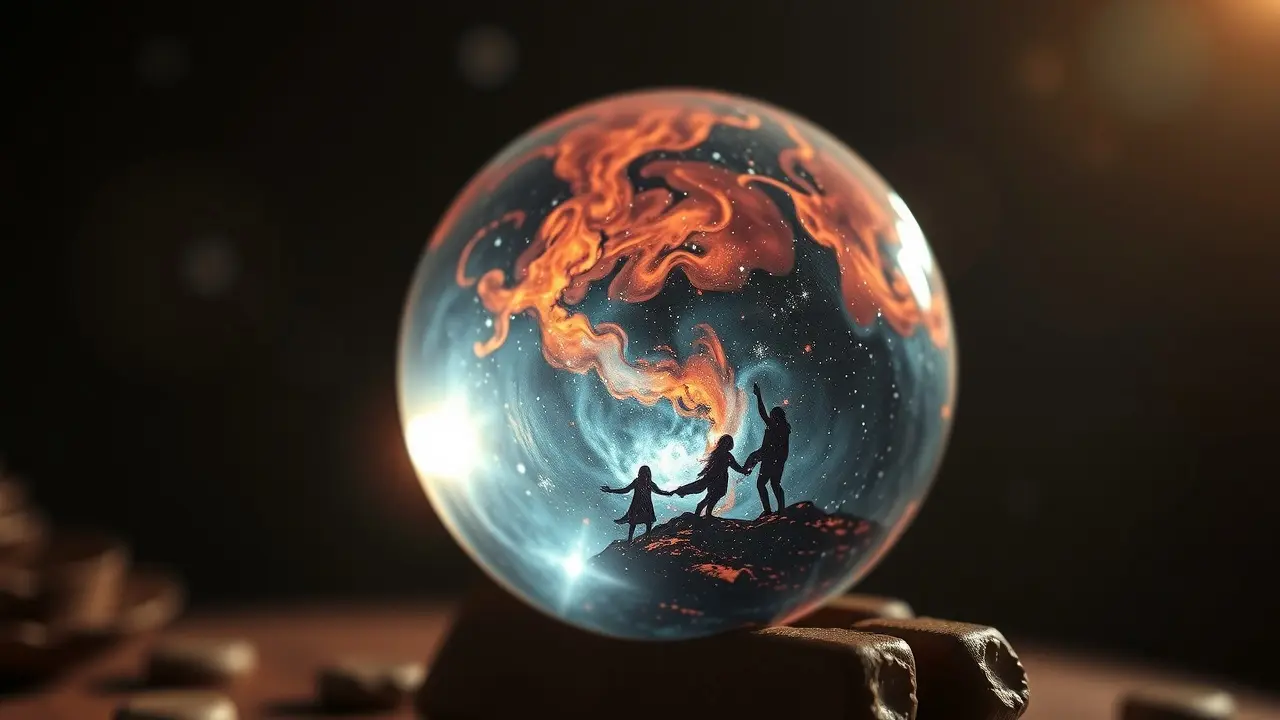 Medium Michael Review: Is This Psychic Reading Right For You? Crystal ball reflecting spirits in a dark room
