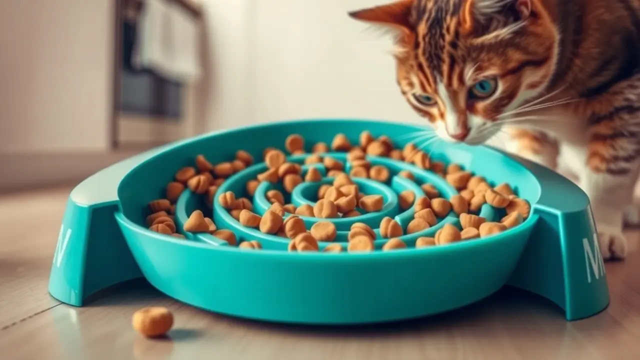 Meucats Pet Slow Feeder: The Ultimate Solution for Healthier Eating Habits Meucats Pet Slow Feeder with kibble
