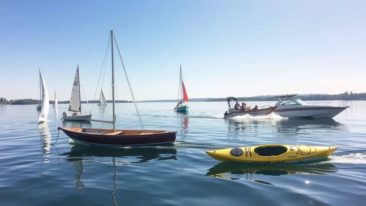 MyBoatPlans 518 Boat Plans Review: Is It the Right Choice For You? Selection of boats sailing on a lake