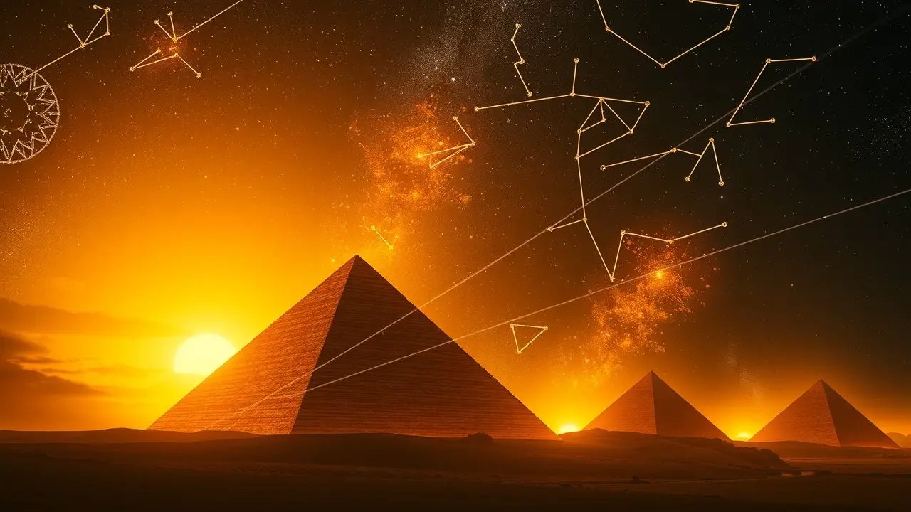 Unlocking Ancient Wisdom: A Deep Dive into the Mystery School Code Egyptian pyramids under night sky
