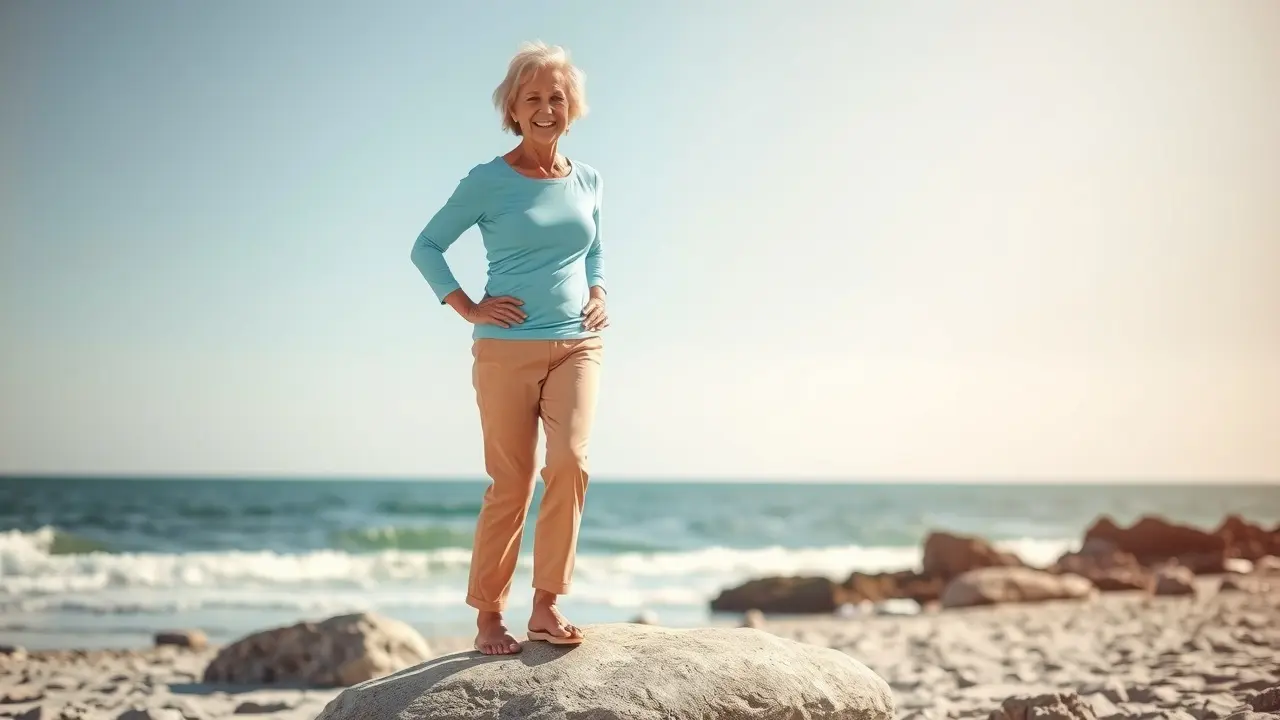 Neuro-Balance Therapy: Can It Prevent Falls? Senior woman demonstrating balance with Neuro-Balance Therapy