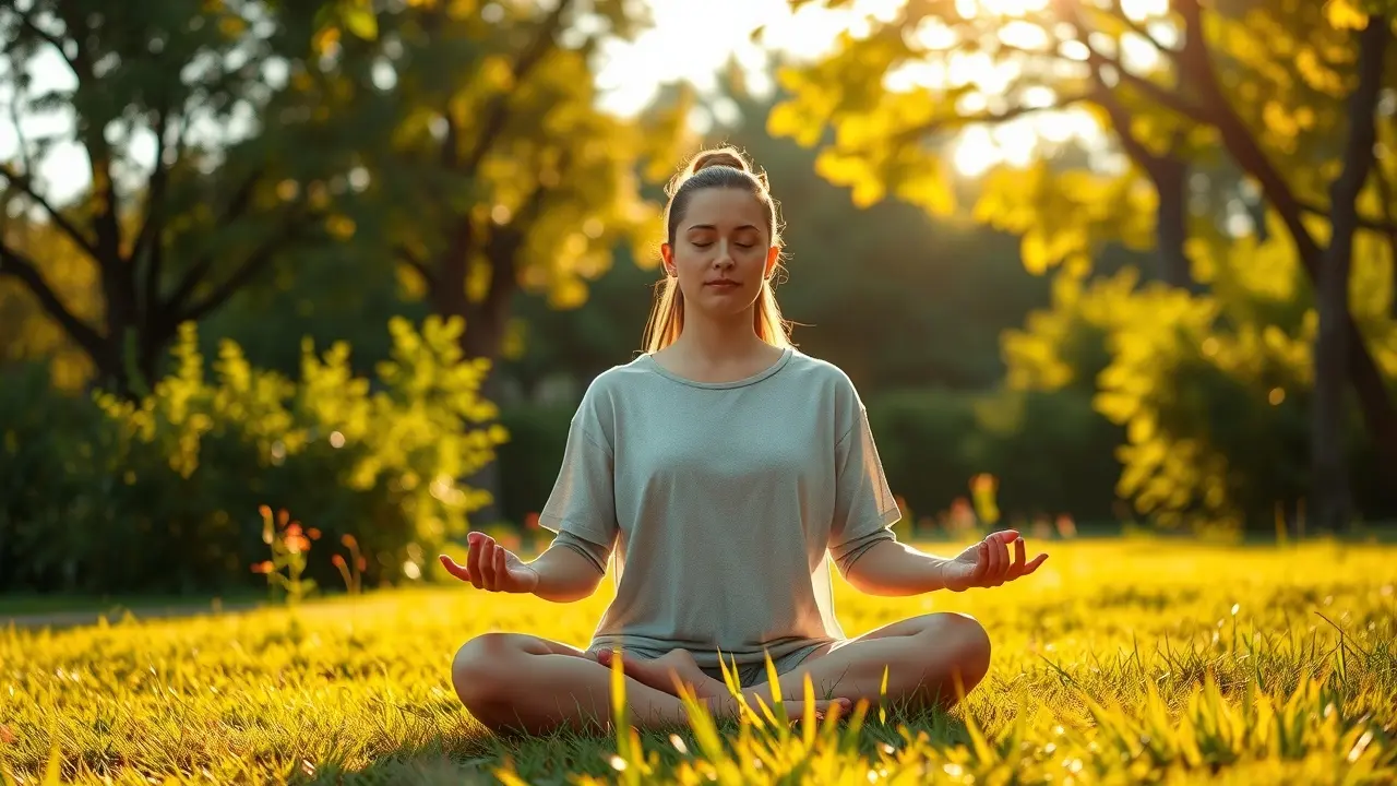 Nidra Abundance Code Review: Unlock Your Manifestation Potential? Meditating person in nature with Nidra Abundance Code concept.