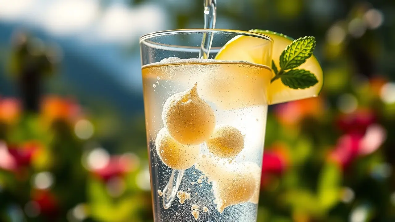 Okinawa Flat Belly Tonic Review: Does It Really Work? Glass of Okinawa Flat Belly Tonic with apple and mint