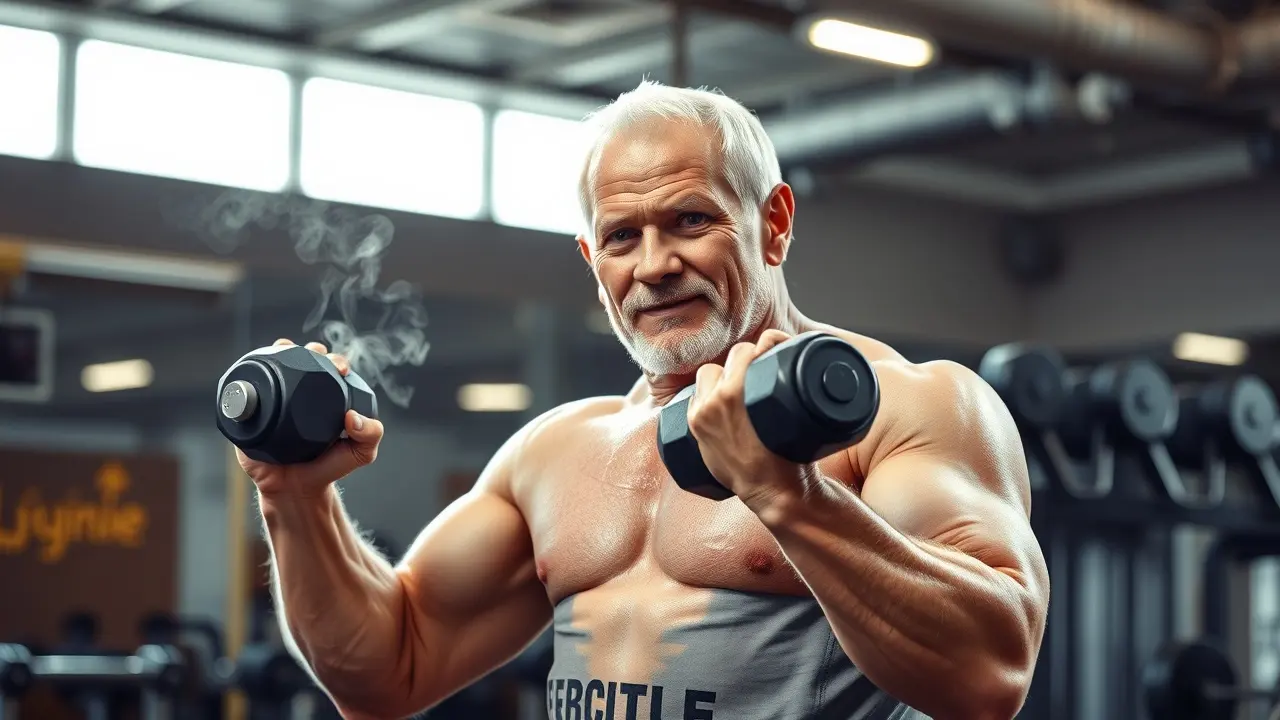 Old Man, Young Muscle: Can You Really Build Muscle After 60? An older man lifting weights