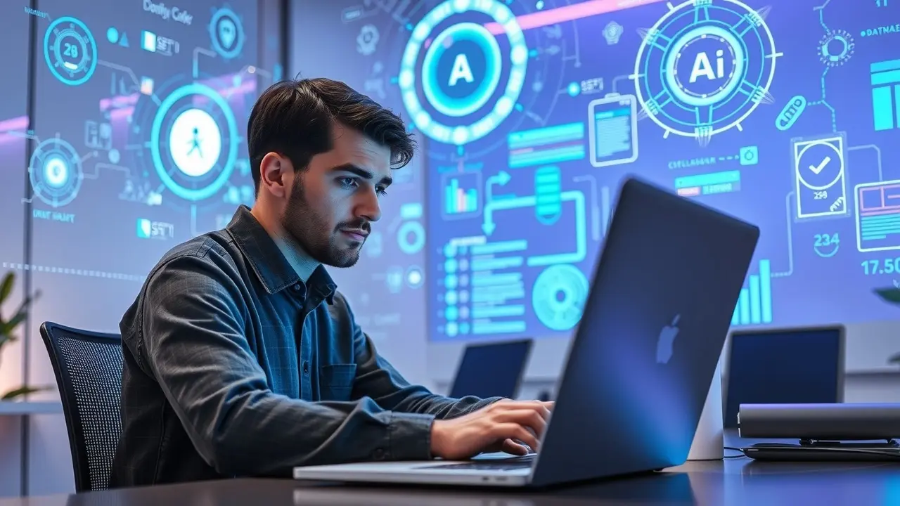 Online Success Coaching Review: Can It Really Help You? Person using AI on a laptop for online business