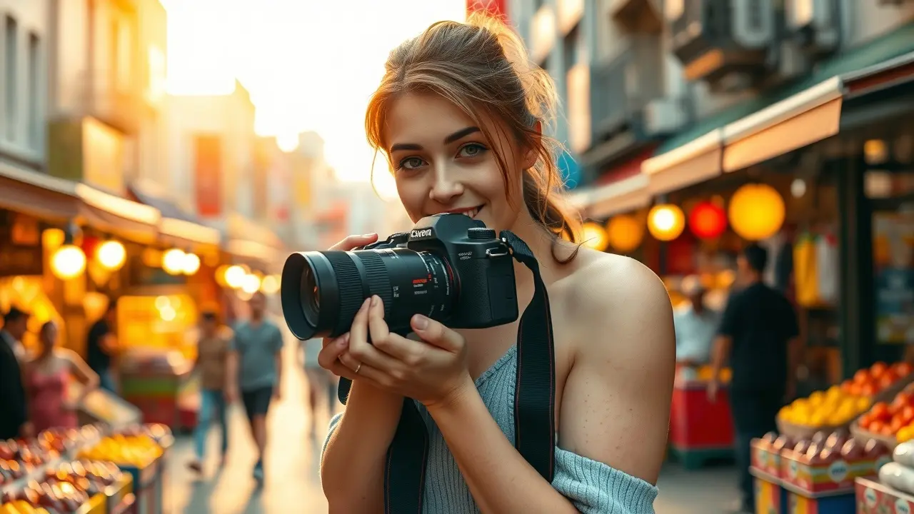 Photo Jobs Review: Can You Really Earn Money With Your Photos? A photographer capturing a market scene
