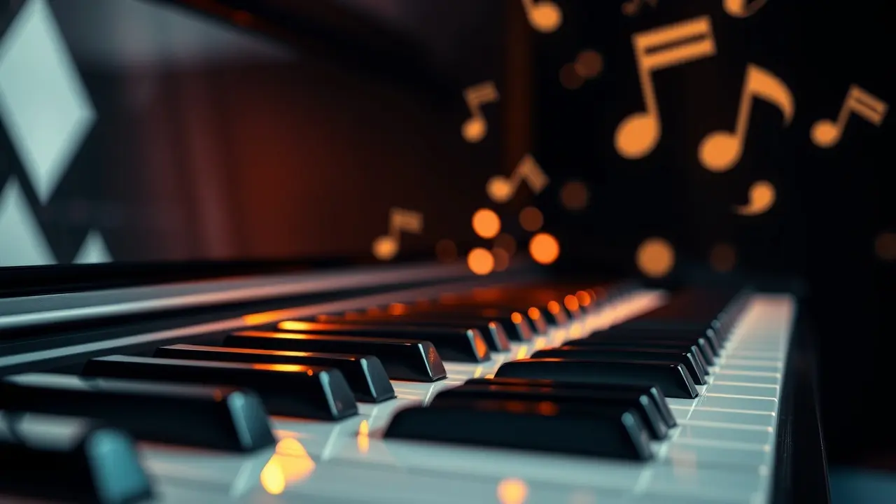 Pianoforall Review: Can This Course Really Teach You Piano? Close-up of piano keys with warm lighting