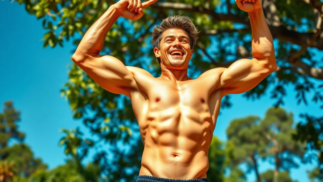 Primal Burn Review: Unleash Your Inner Caveman (and Lose Weight!) A fit individual embodying primal strength and vitality within a natural setting.