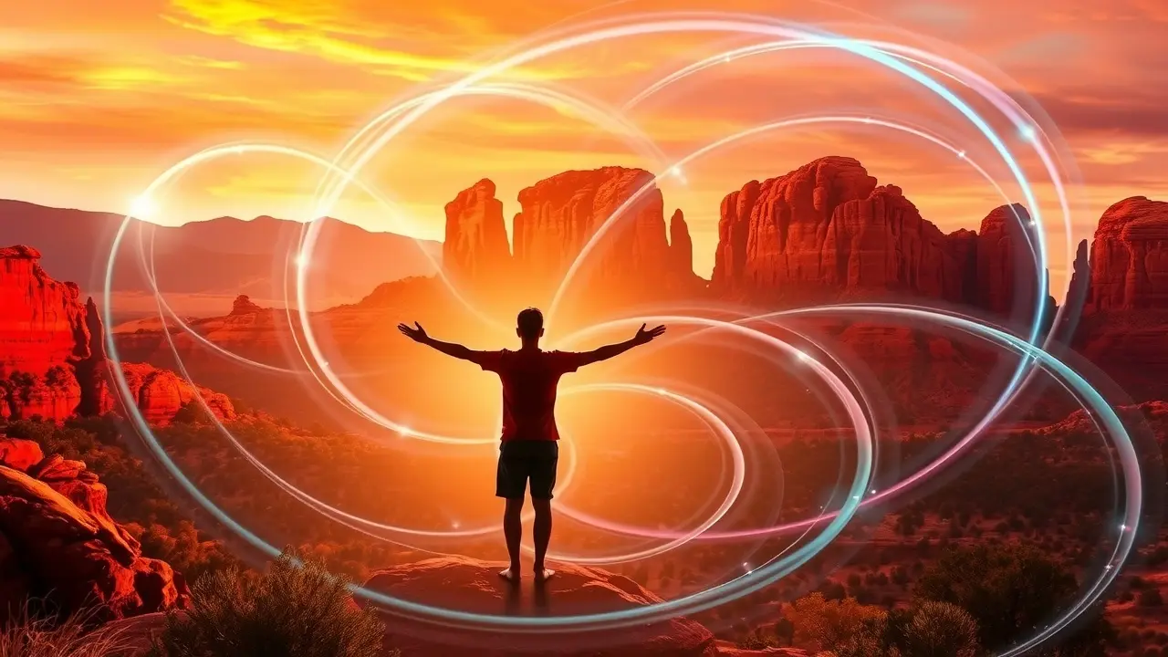 Unlock Your Potential with Pure Natural Manifestation: A Comprehensive Review Sedona landscape with figure manifesting
